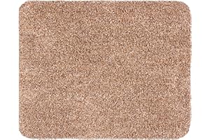ASTRA Schmutzfangmatte innen waschbar 60x75 cm – Sauberlaufmatte beige 100% Baumwolle Matte - Entra SAUGSTARK - rutschfeste Fußmatte pflegeleicht