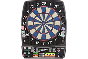 ‎AUTOMATEN HOFFMANN Automaten Hoffmann Edartscheibe Profi | Elektronische Dartscheibe in Turniergröße | Inkl. 6 Dartpfeilen | Leuchtanzeige + Sound | 2-Loch-Segmente | 28 Spielvarianten | Für Softdarts bis 18 g