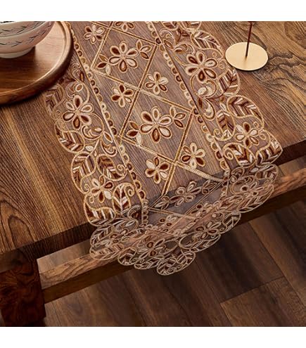 IGH Silk Cheesecloth Table Runner - 80x14 Inch Elephant Embroidered Ari Zari, Pink 4 thumbnail image
