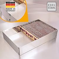 4smile Backrahmen – Edelstahl, Made in Germany - Backrahmen rechteckig verstellbar, mit Klammern zu fixieren – Backform…