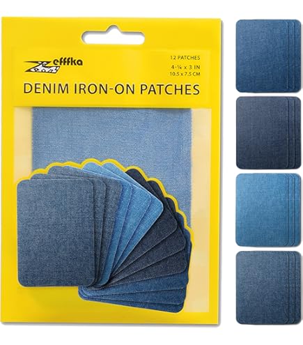 IHS Range Bügelflicken Blau 6er Set | 10x15cm Baumwoll-Flicken Zum Aufbügeln