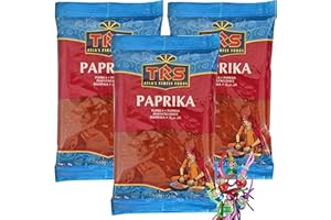 YOAXIA MARKE yoaxia ® - [ 3x 100g ] TRS Paprikapulver / Paprika Pulver / Paprika gemahlen + ein kleines Glückspüppchen - Holzpüppchen
