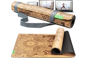 ‎BACKLAXX BACKLAXX ® Yogamatte Kork mit Naturkautschuk - FAZ Testsieger 11/2025 - Yoga Matte nachhaltig, schadstofffrei, Yogamatte rutschfest, Fitnessmatte mit Anti-Rutsch-Zonen inkl. Tragegurt, Turnmatte