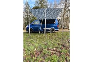 Wild Earth DELUX – Auvent pare-soleil pour camping-car VW – 2,4 x 3 m – Gris camouflage