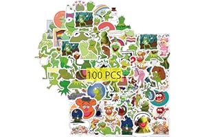 GTOTd Kermit The Frog Stickers (100 Pcs) Meme Gag Show House Merch Vinyl Water Bottle Luggage Guitar Skateboard Cute Aesthetic Manga Gifts for Teens