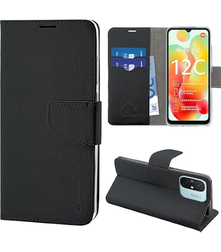N NEWTOP Custodia Flip Portafoglio Per Xiaomi Redmi 9A/9AT | Pelle Ecologica Con Chiusura Magnetica E Funzione Stand