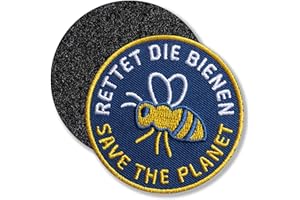 ‎CLUB OF HEROES Rescue the Bees / Velcro Patch Embroidered with Velcro Connection Round/Velcro Patch Velcro Patch Velcro Patches Patch Applique for Clothing Backpack Bags /