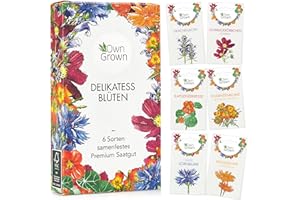 Essbare Blumen Samen Set : Delikatess Blüten Blumensamen Set mit 6 Sorten Blumen Saatgut – Essbare Blüten Samen – Essbare Blumen für Torte – Essbare Blüten Tortendeko – Blumen Essbar von OwnGrown