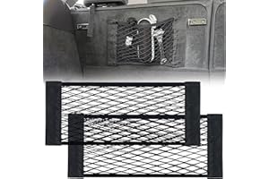 MyGadget 2x Car Boot Net with Velcro [ 25 x 70 cm ] - Universal Storage Cargo Pockets for Accessories such as Safety Vests and Fire Extinguishers