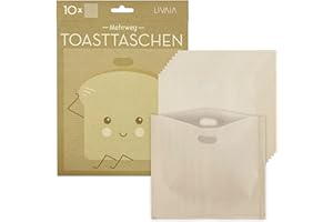‎LIVAIA Toaster Bags: 10x Premium Tüten für Toaster, Backofen, Mikrowelle und Grill – Mehrweg Toasttaschen Wiederverwendbar – Hitzebeständig bis 260 °C – Toaster Beutel – Bag von LIVAIA