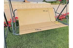 PETELA Replacement Swing Seat Cover Garden Swing Seat Cover Hammock Chair Garden Swing Chair Outdoor Garden Chair Covers Bench Cover (138cm x 50cm x 50 cm, Beige)