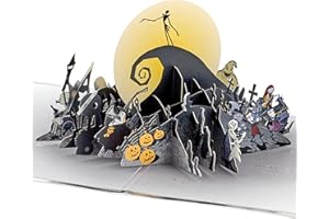 Hallmark Biglietto di Natale, The Nightmare Before Christmas, biglietto 3D e pop-up, con dettagli in lamina d'oro, nero, blu navy