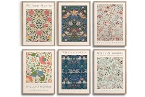 Hambient Laminas Decorativas Pared para Cuadros Decoracion Salon Modernos, Dormitorios, Habitacion, Baño, Hogar (21 x 30 cm - Sin Marcos, Hojas Morris Matisse)