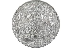 ‎BELIANI Rundes Deko-Tablett aus Metall in Silber ø 49 cm Glamour Look Kitnos