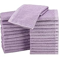 AmazonBasics Cotton Washcloth/Face Towel - 448 GSM - Pack of 24, Lavender