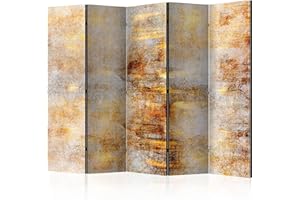‎MURANDO murando Raumteiler Foto Paravent Textur 225x172 cm beidseitig auf Vlies-Leinwand Bedruckt Trennwand Spanische Wand Sichtschutz Raumtrenner Design Ornament Orient Struktur Gold grau f-A-0865-z-c