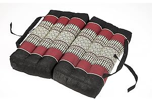 HANDELSTURM THAIKISSEN Faltbares Sitzkissen 40x40 als Auflage, Meditationskissen oder Stadionkissen Thaikissen für Unterwegs Entspannung Yoga Meditation schwarz und rot