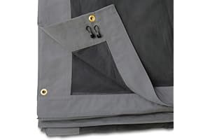 TOOLPORT Zanzariera 4 pz per gazebo da giardino Forest Superior 3x4 m - Poliestere - Colore Grigio - Materiali di fissaggio inclusi