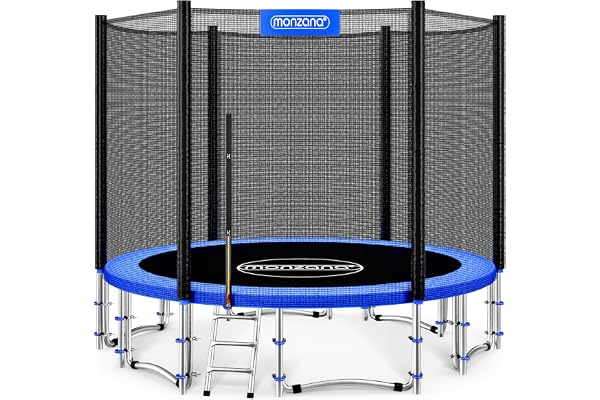 Monzana Trampoline certifié TÜV SÜD GS Set Complet Filet de sécurité Échelle Protection des Bords Trampoline extérieur Enfants