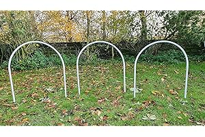 Wuzzmann Set of 3 x NADAC Hoopers Bows / Hoops / Fun Hoopers Agility Bows with Pegs / PVC White / Grey