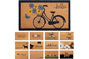 AMARU DOOR MATS Zerbino Bicicletta Fibra di Cocco - 70x40cm - Zerbino Ingresso Casa con Superficie Antiscivolo in PVC e Fibra Cocco - Per Corridoi,Porte Esterne-Accessori per la Casa-Design Minimalista Originale