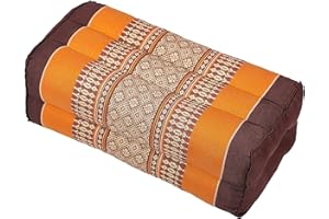 Handelsturm Coussin pour la Meditation Yoga 35x15x10 cm, Rembourrage Kapok, Marron/Orange