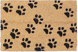 ‎RELAXDAYS Relaxdays Wycieraczka kokosowa, łapy, 60 x 40 cm, wycieraczka do wewnątrz i na zewnątrz, antypoślizgowa mata pod drzwi, wycieraczka, naturalna/czarna