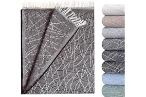 GFD Textiles - Colcha Foulard Lagos Café 180x290 cm | Manta Plaid Foulard Protectora para Sofá de 2 Plazas y Cama 90 | Diseño Jacquard