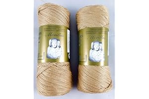 MORILLAS PACK 2 ZEPELINES Algodón perlé 100% egipcio mercerizado para DIY y tejer a mano labores de ganchillo o punto con un acabado elegante. (2 X 70gr) (5, MARRÓN 24)
