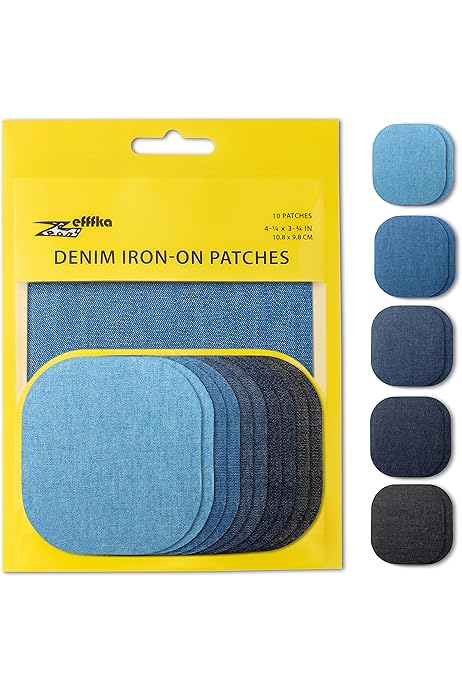 Toppe Termoadesive Per Jeans - Rinforzi Cavallo Pantaloni In Cotone - Foto 5