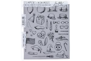 STAMPERS ANONYMOUS Tim Holtz Cling Rubber Stamp Set 7"X8.5"-Crazy Things