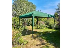Home Source Pop Up Gazebo 3m x 3m Outdoor Garden Marquee Tent Easy Up Green With Carry Bag