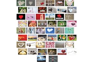 THE LAZY PANDA CARD COMPANY Ensemble de 20 ou 50 cartes postales sur le thème de l'amour - Tout les motifs sont différents (amour, cœur, mariage), 50 Set