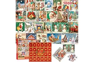 JOYIN 1000 PCS Christmas Advent Calendar 2025 Puzzles, 24 Days Christmas Countdown Puzzles for Xmas Party Favors Supplies, Classroom Prizes, Boys Girls Kids Fun Gifts