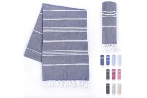 Laynenburg Hamam-handduk med handknutna fransar, 100 % bomull, XXL-strandhandduk på 100 x 200 cm, OEKO-TEX 100, stor strandhandduk, bastuhandduk och resehandduk