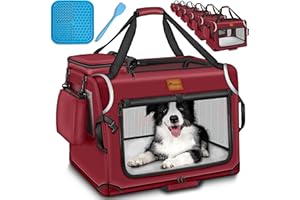 TRESKO® - Box per cani pieghevole, con tappetino per perdite e spatola, trasportino robusto per cani e gatti di taglia piccola e grande, S (50 x 34 x 34 cm), color antracite