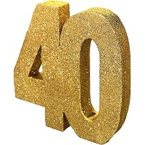 Guirlande Anniversaire 40 Ans ENLACE - Bannière Pailletée Dorée 3m - Message 39+1