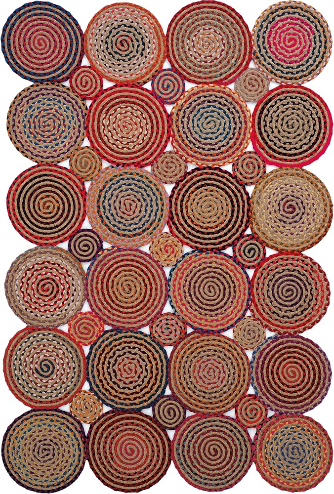 Cool Halı Luke 413 Renkli Halı Paspas Örgü Hasır Kilim Yolluk Bohem Antre Mutfak Balkon Banyo Halısı