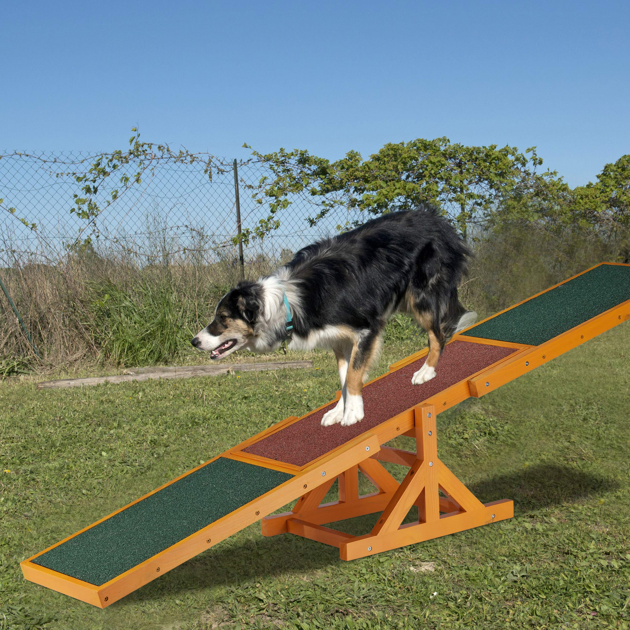 Relaxdays Colourful Wooden Pet Seesaw for Big and Small Dogs, Equipment