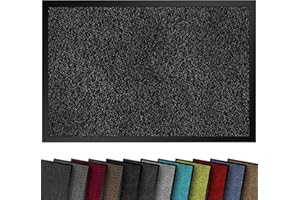 comflor Hochwertige Fußmatte Anthrazit 90x150 groß für Innen & Außen - Schmutzfangmatte rutschfest, waschbar & wetterfest - Fussmatte für Eingangsbereich & Aussenbereich - Läufer Flur dünn