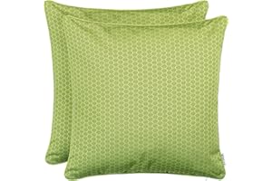 Brandsseller Outdoor Garten Kissen Dekokissen Wabenoptik Schmutz- und Wasserabweisend mit Reißverschluss ca. 45x45cm 2er Set Grün