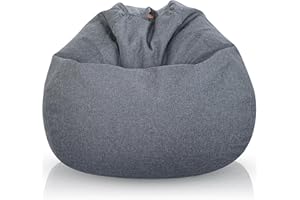 Aiire Pouf Poltrona a Sacco Moderno - Puffo per Sedersi con Imbottitura per la Camera da Letto - Puff Bambini XXL, Bean Bag Chair o Puf Gamer Grandi Grigio