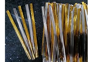 PICTURE PERFECT PARTY 100 x Silver & Gold Metalic Ties/Twists 8cm long