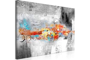 murando Akustikbild Abstrakt Bilder Akustikschaum Hochleistungsschallabsorber Schallschutz Leinwand 1 tlg Wandbild Raumakustik Schalldämmung Struktur Textur silber wie gemalt