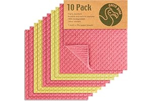 Green Dodo Swedish Dishcloth | Eco Friendly & Sustainable Biodegradable Cellulose Sponge Cloths | Absorbent Odour Free Kitchen Cleaning Cloth | Reusable Kitchen Eco Sponge Replaces Paper Towel
