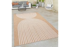 Paco Home Tapis Exterieur Terrasse Salon Cuisine Motif Boho Motif Geometrique Motif Ethnique Beige, Dimension:60x100 cm
