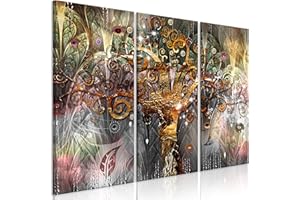 murando Cuadro Acústico Gustav Klimt 135x90 cm espuma acústica absorbe el sonido aislamiento lienzo de 3 piezas Decoración de Pared Arbol Abstracto l-A-0034-b-e