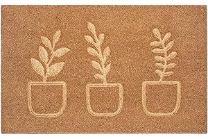 ‎HANSE HOME Hanse Home Kokos Fußmatte für Innen 45x75cm – Fussmatte Kokosmatte Schmutzfangmatte Blumen Flower Design, rutschfest für Eingangsbereich & überdachten Außenbereich – Natur