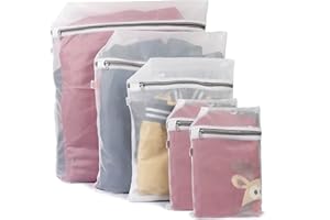 MAGNIFICENT 7 STAR Magnificent 5 Set Mesh Laundry Bags for Washing Machine- Reusable Laundry Bags with Zips- Delicates Laundry Bag for Baby Clothes Toys Underwear Blouse Bra Lingerie Hosiery Travel Storage Organization