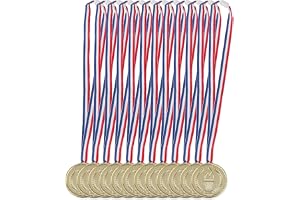 Relaxdays guldmedalj barn 12-pack, band, fackla, utmärkelse